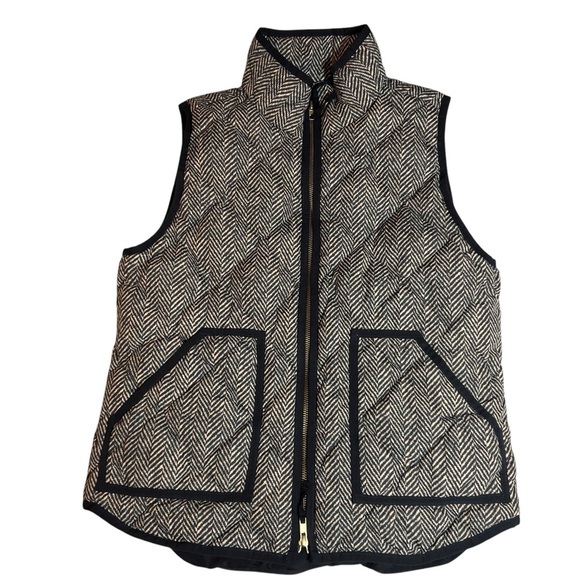 J. Crew Jackets & Blazers - J.Crew Herringbone Quilted Down Filled Cozy Hiking Preppy Full Zip Puffer Vest